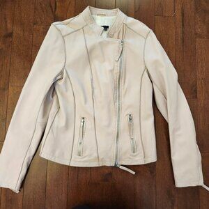Marc Aurel women's light pink leather bomber jacket in size 38